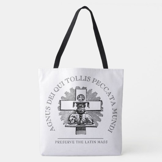 TRADITIONELE CATHOLIEKE LAMASSA VAN GOD TOTE BAG (Voorkant)