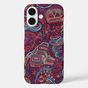 Traditionele Cherokee indiaanse kunst iPhone 16 Hoesje