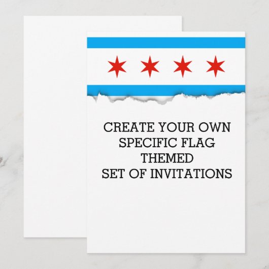 Traditionele Chicago vlag Kaart (Voorkant / Achterkant)