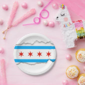 Traditionele Chicago vlag Papieren Bordje (Feest)
