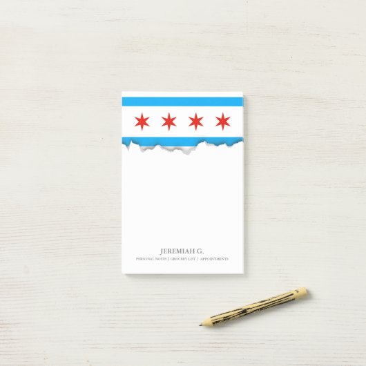Traditionele Chicago vlag Post-it® Notes (Op bureau)
