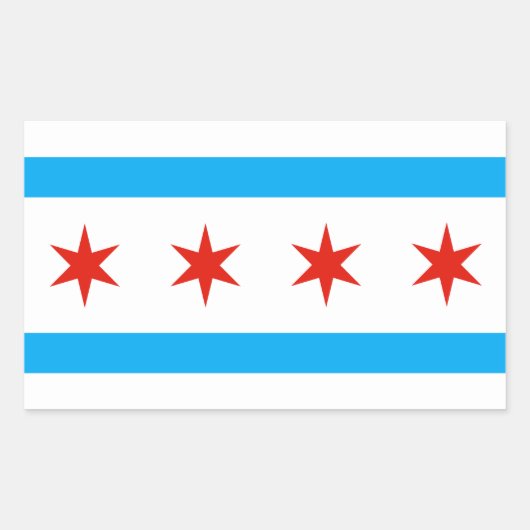 Traditionele Chicago vlag Rechthoekige Sticker (Voorkant)