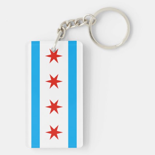 Traditionele Chicago vlag Sleutelhanger (achterkant)