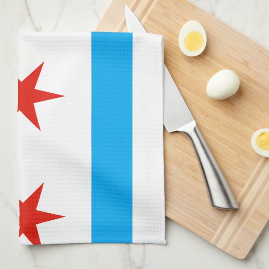 Traditionele Chicago vlag Theedoek (Quarter Fold)
