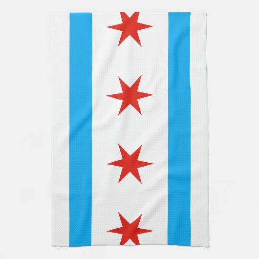 Traditionele Chicago vlag Theedoek (Verticaal)