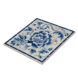 Traditionele China Blauwe Inkt Bloem Art 14 Tegeltje