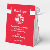 Traditionele Chinese Baby 100 dagen 百 日 Bedankdoosjes (Achterkant)