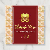 Traditionele Chinese bruiloft peranakan Bedankjes Labels (Voorkant)