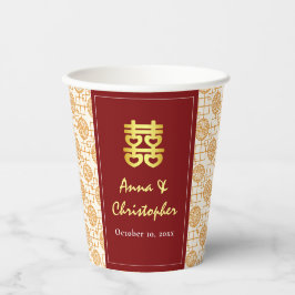 Traditionele Chinese bruiloft peranakan Papieren Bekers