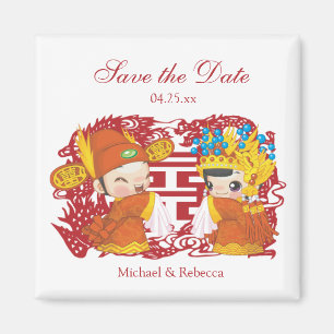 Traditionele Chinese bruiloft Save the Date Magneet