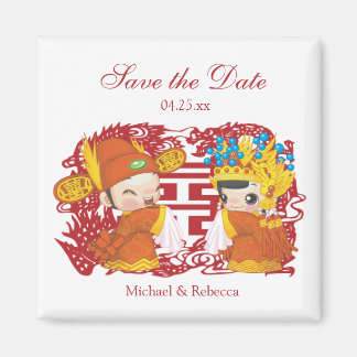 Traditionele Chinese bruiloft Save the Date Magneet
