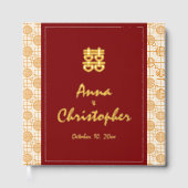 Traditionele Chinese bruiloft veelbelovende perana Gastenboek (Voorkant)