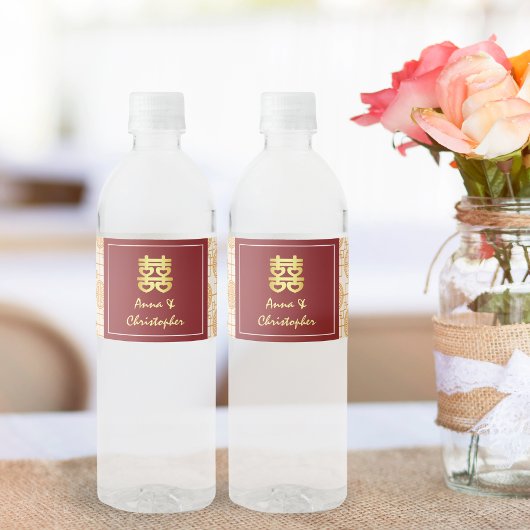 Traditionele Chinese bruiloft veelbelovende perana Waterfles Etiket