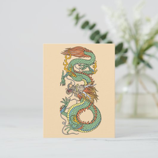 Traditionele Chinese draak Briefkaart (Staand voorkant)