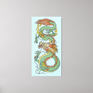 Traditionele Chinese draak Canvas Afdruk