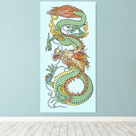 Traditionele Chinese draak Canvas Afdruk (Insitu (Houten vloer))