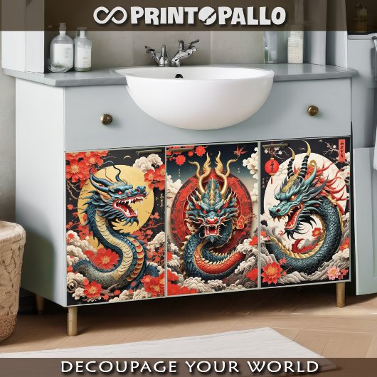 Traditionele Chinese draak Inpakpapier Vel