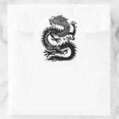 Traditionele Chinese draak Klassieke ronde sticker (Tas)