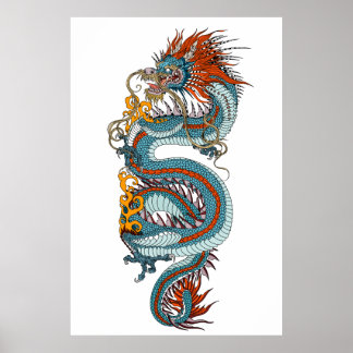 Traditionele Chinese draak Poster