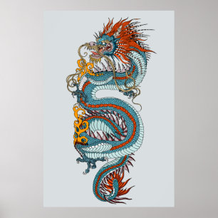Traditionele Chinese draak Poster
