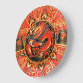 Traditionele Chinese draak rood goud Grote Klok (Hoek)