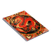 Traditionele Chinese draak rood goud Notitieboek (Rechterzijde)