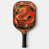 Traditionele Chinese draak rood goud Pickleball Paddle (Achterkant)