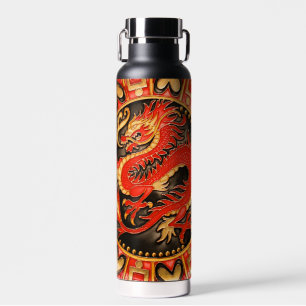Traditionele Chinese draak rood goud Waterfles