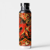 Traditionele Chinese draak rood goud Waterfles (Links)