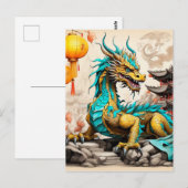 Traditionele Chinese draak voor Chinees Nieuwjaar Briefkaart (Voorkant / Achterkant)