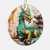 Traditionele Chinese draak voor Chinees Nieuwjaar Keramisch Ornament (Links)