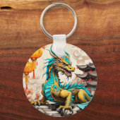 Traditionele Chinese draak voor Chinees Nieuwjaar Sleutelhanger (Voorkant)