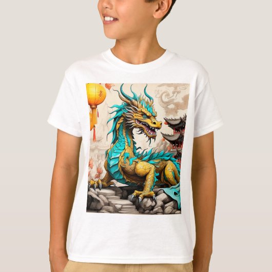Traditionele Chinese draak voor Chinees Nieuwjaar T-shirt (Voorkant)