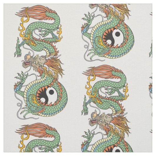 Traditionele Chinese draak YIN YANG Stof (Swatch)