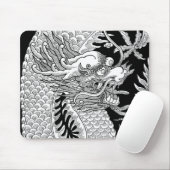 Traditionele Chinese draak zwart-wit schets Muismat (Met muis)