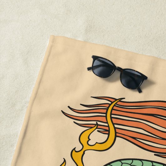 Traditionele Chinese dragon Beach Towel Strandlaken (In situ)