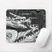 Traditionele Chinese Dragon inkt-pen schets Muismat (Met muis)