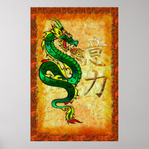 Traditionele Chinese drakenmacht Poster