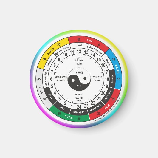 Traditionele Chinese geneesmiddelenklok Square Sti Magneet (Voorkant)