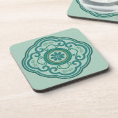 traditionele Chinese groene Ruyi wolk Bier Onderzetter (Linkerzijde)