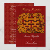 Traditionele chinese huwelijksuitnodigingskaart kaart (Voorkant / Achterkant)