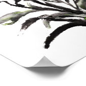 Traditionele Chinese inktschilderbloemen Poster (Hoek)