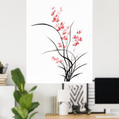 Traditionele Chinese iris - één Poster (Thuiskantoor)