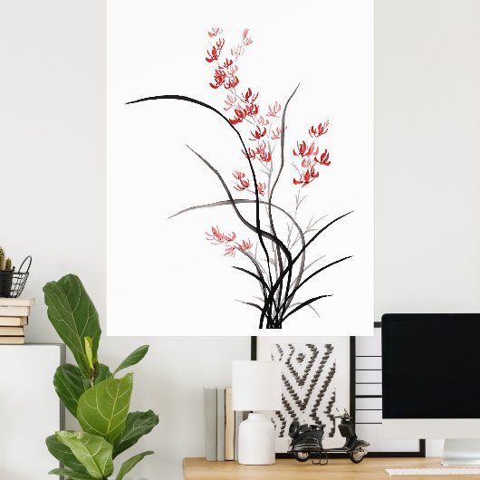 Traditionele Chinese iris - één Poster (Thuiskantoor)