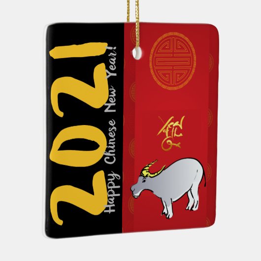 Traditionele Chinese kantooruren 2021 CRO Keramisch Ornament (Rechts)