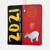 Traditionele Chinese kantooruren 2021 CRO Keramisch Ornament (Links)