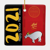 Traditionele Chinese kantooruren 2021 CRO Keramisch Ornament (Achterkant)