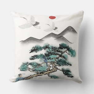 Traditionele Chinese landschapsinkt schildering Kussen
