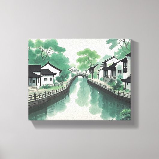 Traditionele Chinese landschapsschilderkunst, klas Canvas Afdruk (Voorkant)