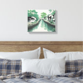 Traditionele Chinese landschapsschilderkunst, klas Canvas Afdruk (Insitu (Slaapkamer))